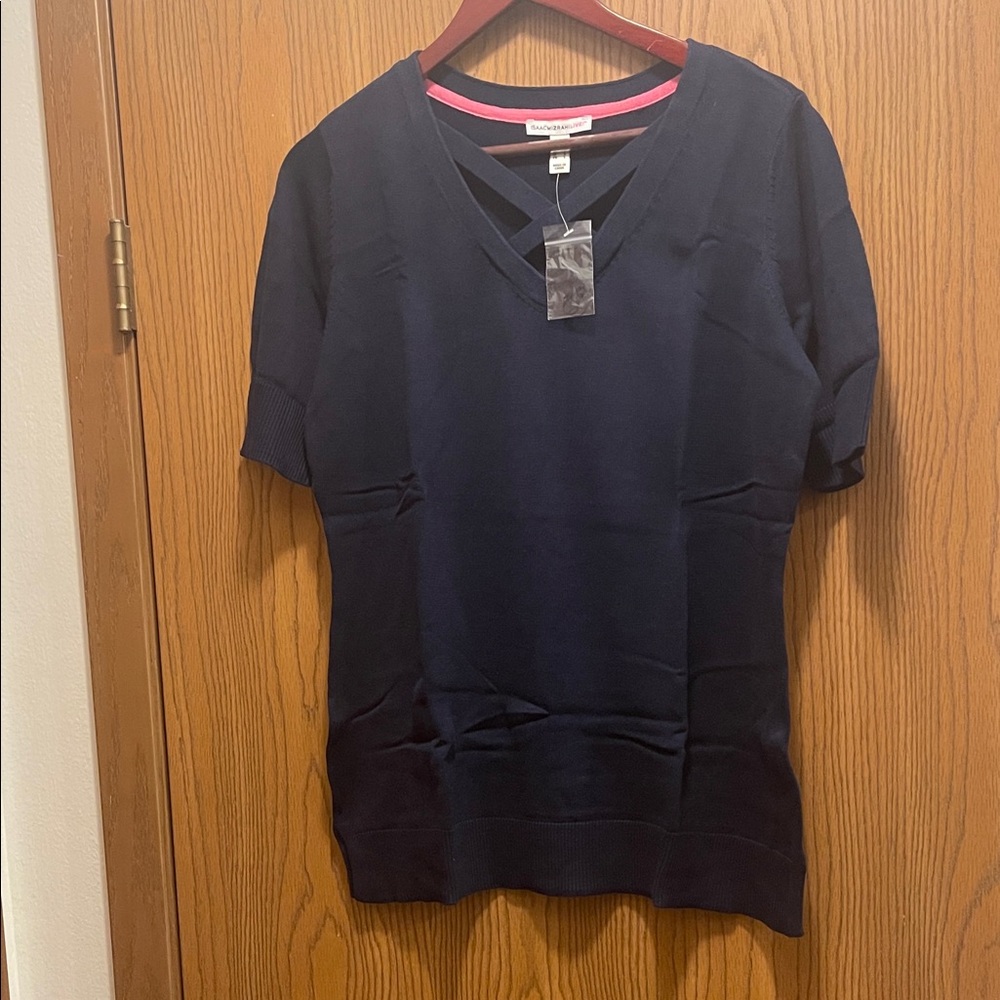 Isaac Mizrahi Deep Blue V-Neck Sweater